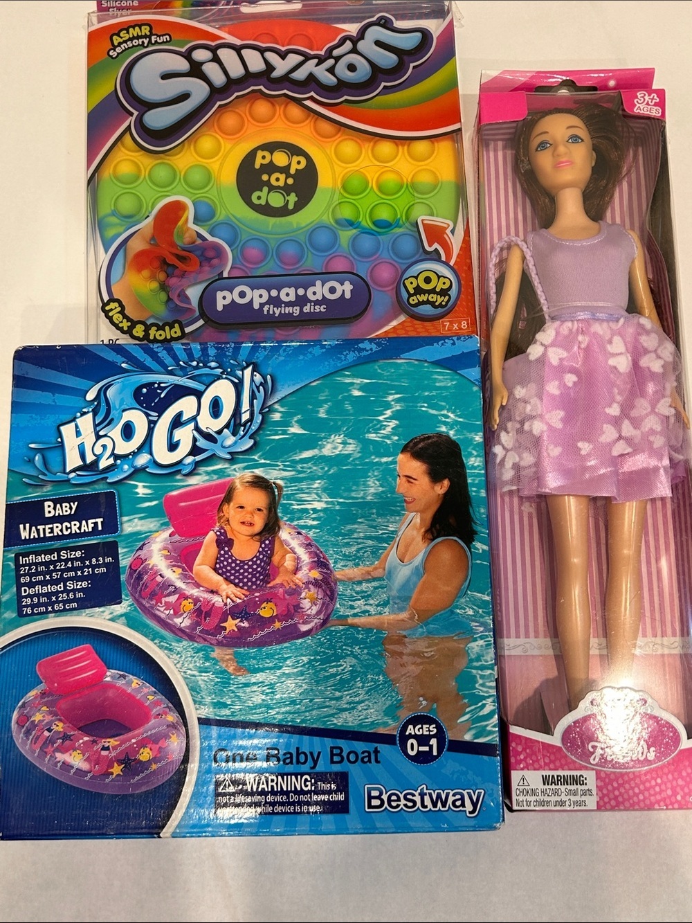H2O Go Baby watercraft float Purple Baby Boat Inflatable Swim Ring & 2 swim toys